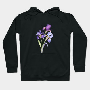 Iris Flowers Small Bouquet Hoodie